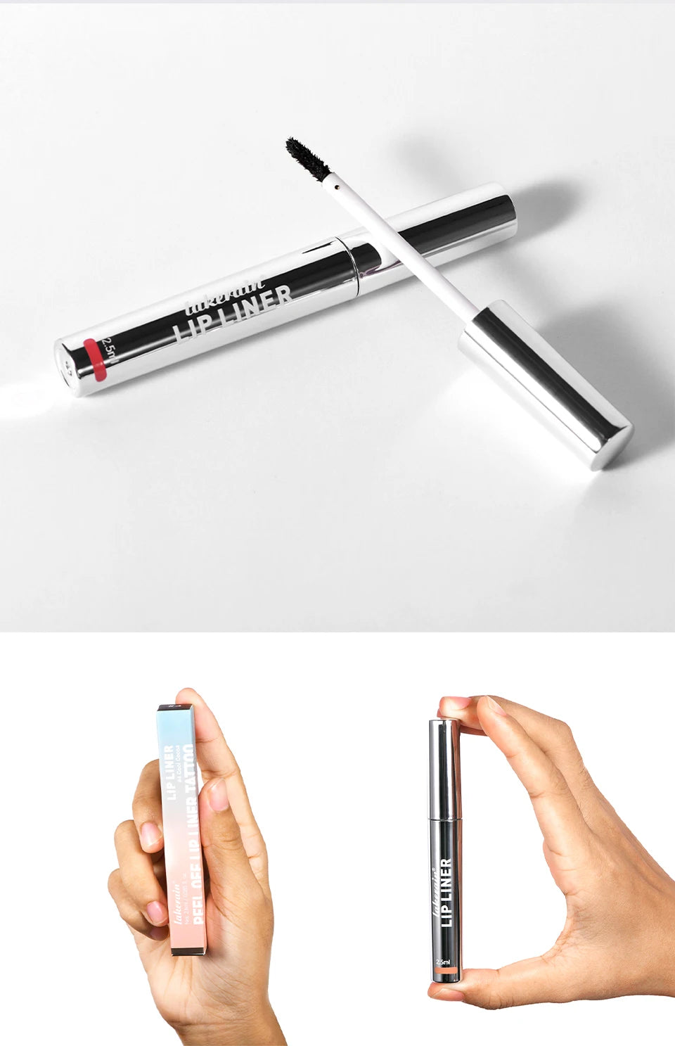 Waterproof Lip Liner Peel Off Tattoo Lipgloss, Long Lasting Matte Lip Tint Brown Contour Lips Stain Cosmetic